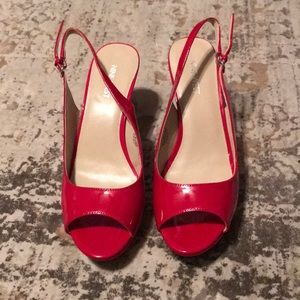 Nine West Patent Leather Peep Toe Heels